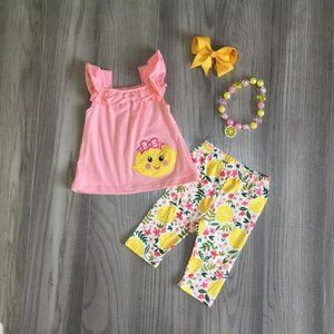 Girls Boutique 4 piece Happy Lemon capri set (NEW)